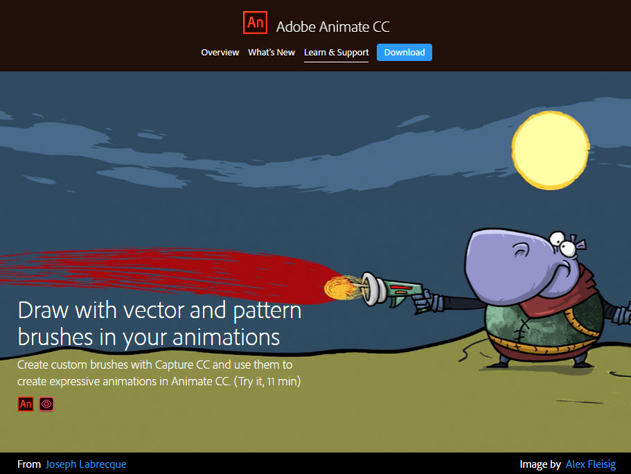 Draw with vector and pattern brushes in your animations